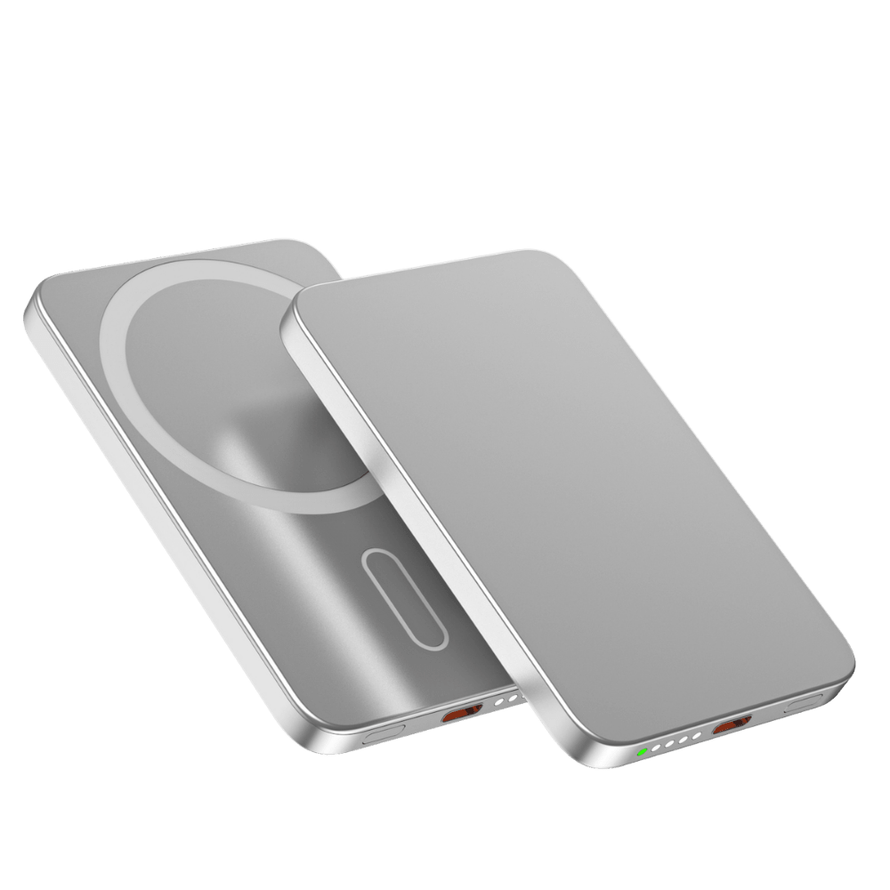 MagFlow — Baterie Externă cu Încărcare Wireless 15W · USB - C 20W · Aluminiu - Voltres